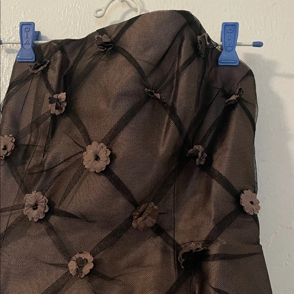 Rickie Freeman Neiman Marcus Brown 100% SILK Vintage Maxi Skirt/ Top - Picture 6 of 9